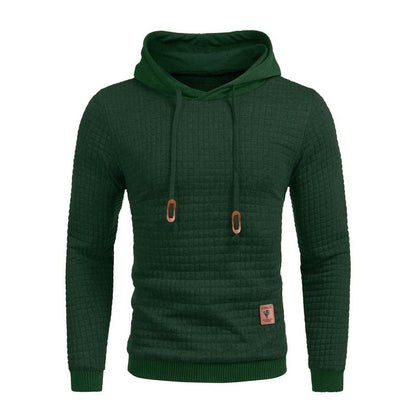 Mens Hooded Sweatshirt Casual Long Sleeve Drawstring Waffle Knit Pullover Hoodies Knitwear Tops Black Friday