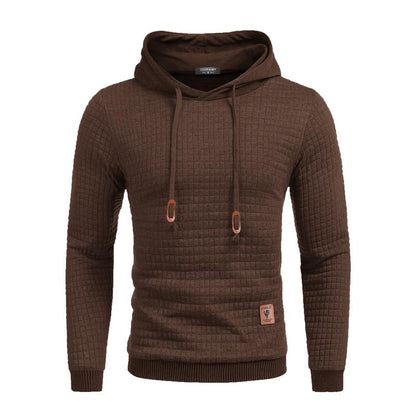Mens Hooded Sweatshirt Casual Long Sleeve Drawstring Waffle Knit Pullover Hoodies Knitwear Tops Black Friday