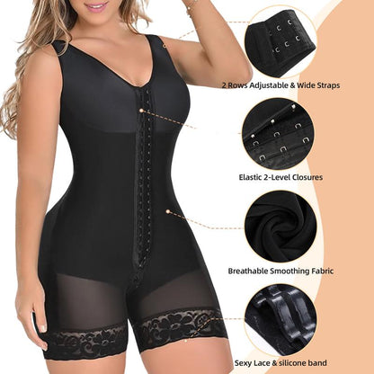 YIANNA Fajas Colombianas Shapewear for Women Tummy Control Full Shapewear Butt Lifter with Zipper Crotch