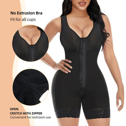 YIANNA Fajas Colombianas Shapewear for Women Tummy Control Full Shapewear Butt Lifter with Zipper Crotch